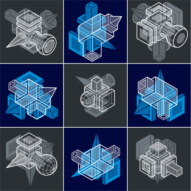 抽象形状的3d设计集图片下载