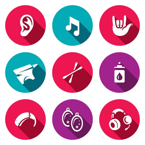 耳聋图标集：耳朵声音符号图片下载