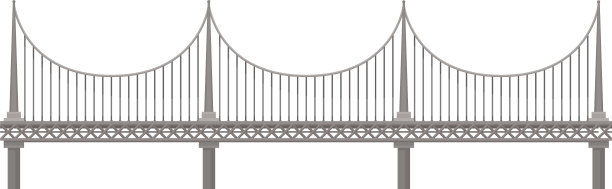 白色背景上的现代金属桥图片下载