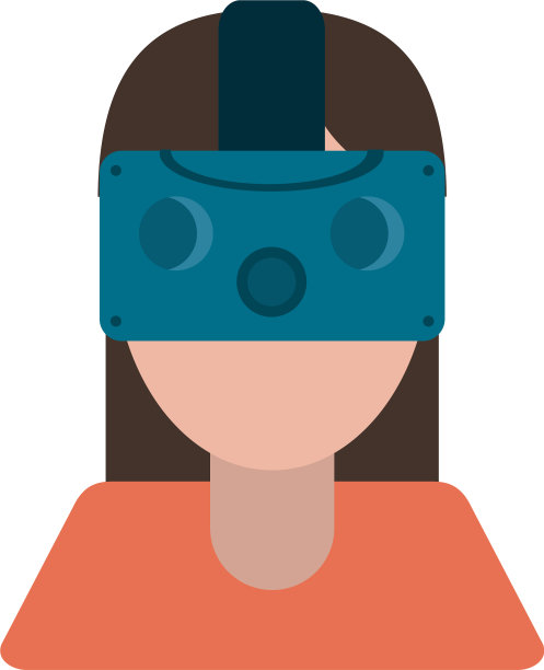 女人戴着虚拟现实眼镜技术图片下载