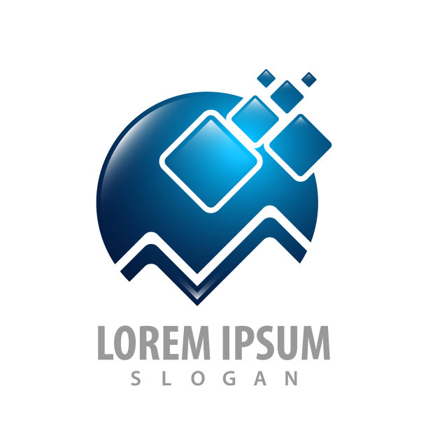 圆数字首字母m标志概念图片下载