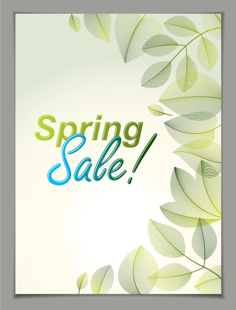 设计垂直横幅与春季打字标志图片下载