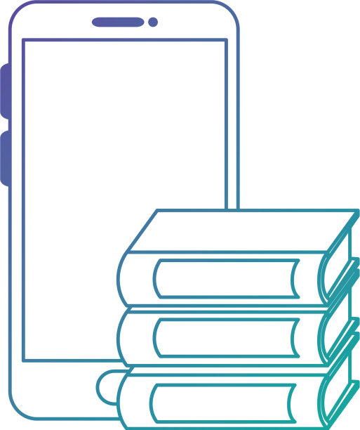 智能手机和成堆的课本图片下载