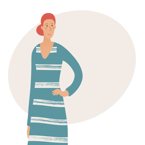 年轻漂亮的女商人手扶着腰图片下载