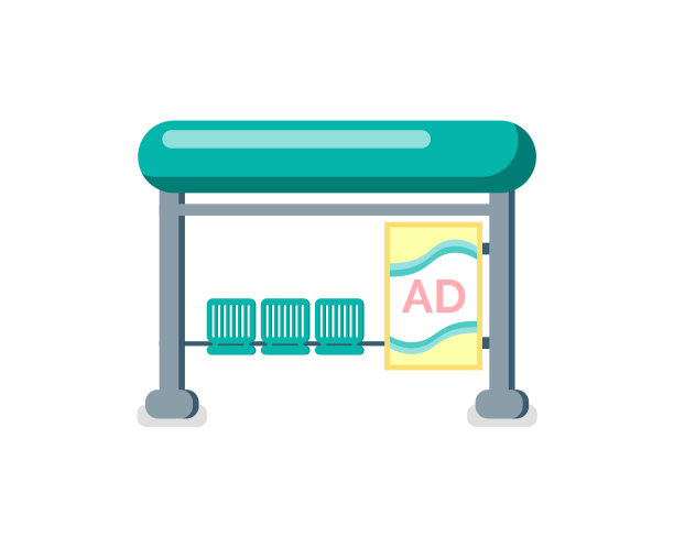 公交车站为公共交通孤立的标志图片下载