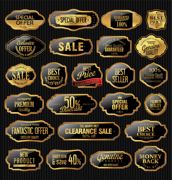 金属板优质的金色和黑色图片下载