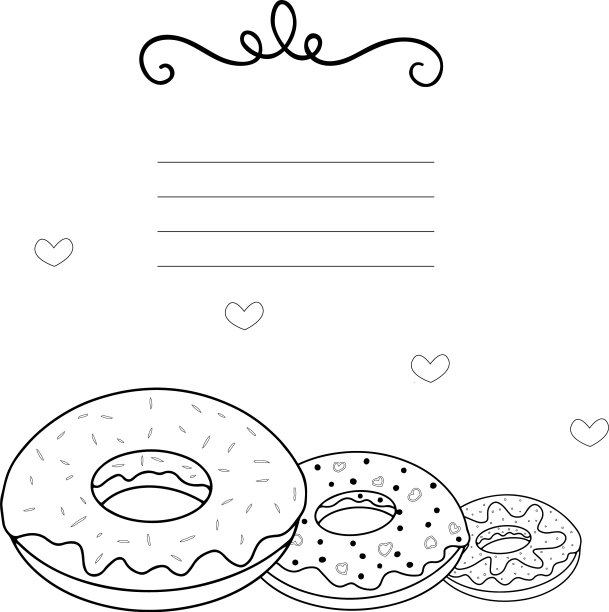 卡和甜甜圈图片下载