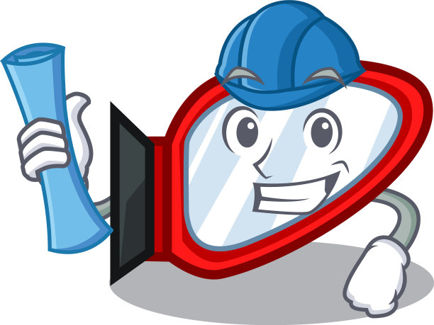 建筑师的一面镜子在卡通的形状图片下载