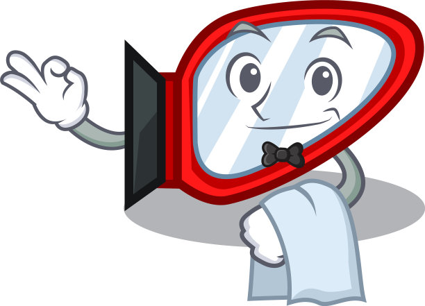 卡通盒子里的服务员侧镜图片下载