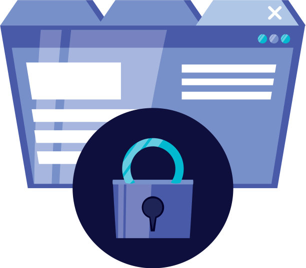 带有挂锁图标的模板网页图片下载