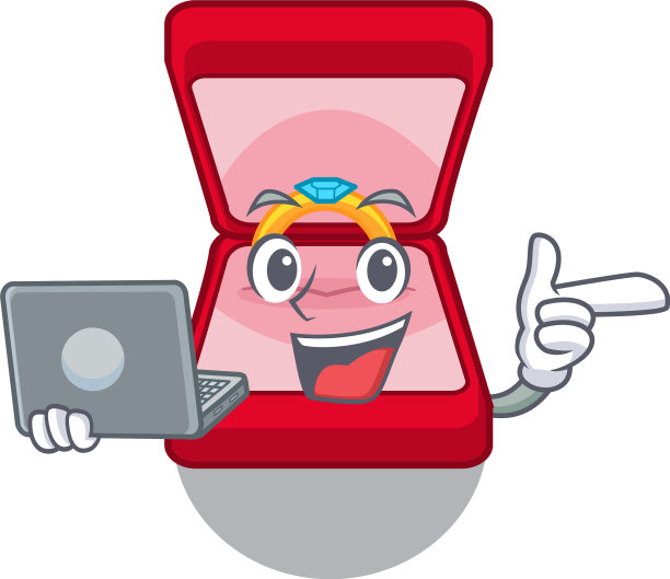 用笔记本电脑制作的卡通造型的结婚戒指盒图片下载