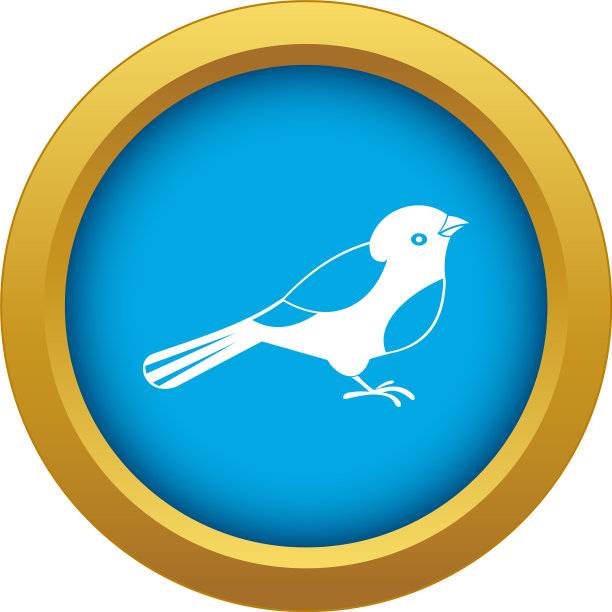 鸟图标蓝色孤立图片下载