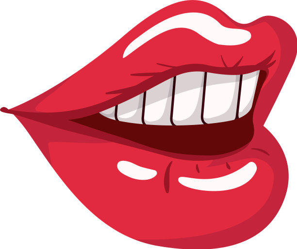 女性嘴流行艺术风格孤立的偶像图片下载