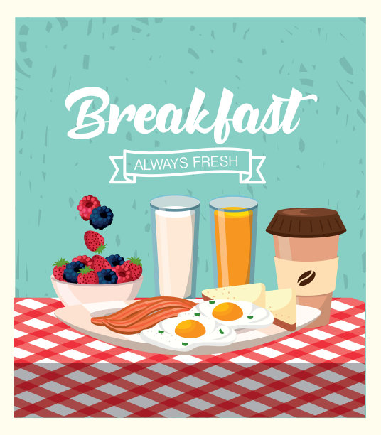 熏肉和橙汁煎蛋图片下载