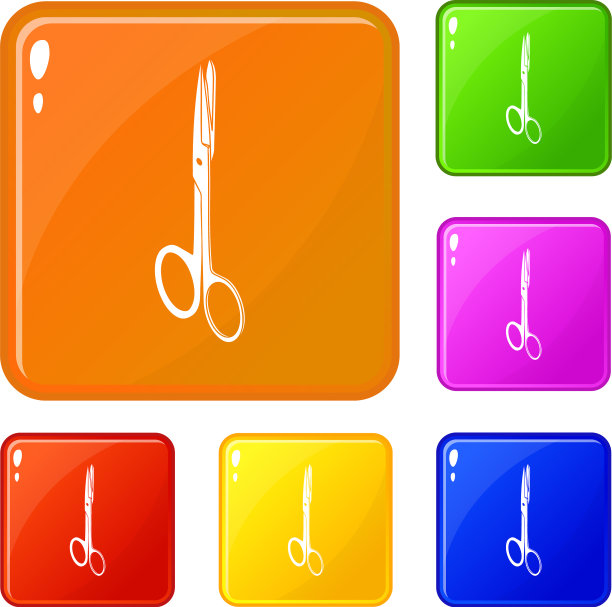 医用剪刀图标设置颜色图片下载