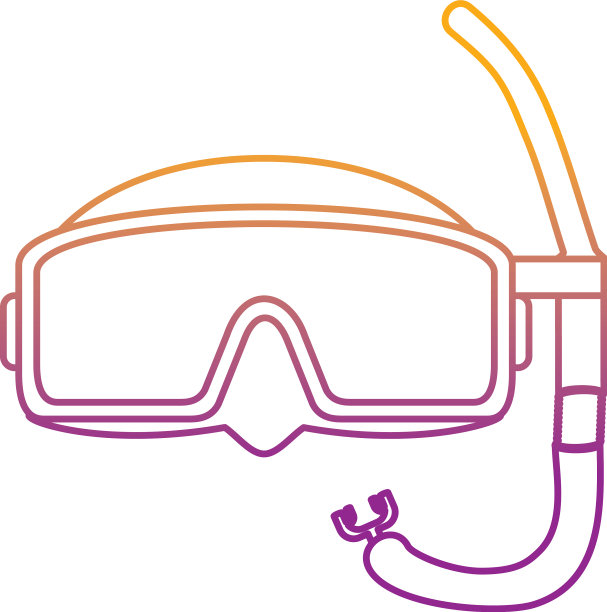 水下退化的线潜水面具风格图片下载