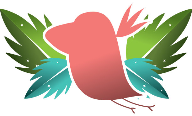 珍奇树叶的剪影鸟图片下载