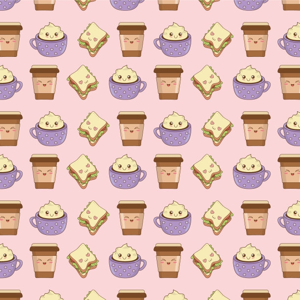 一套可爱的烘焙食品人物图案图片下载