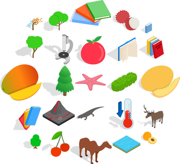 护理植物图标设置等距样式图片下载