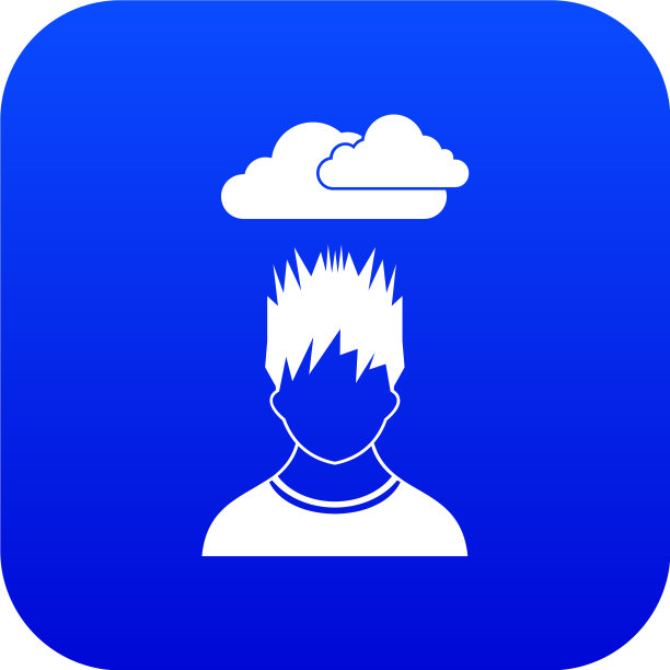 沮丧的人，头顶乌云的偶像图片下载