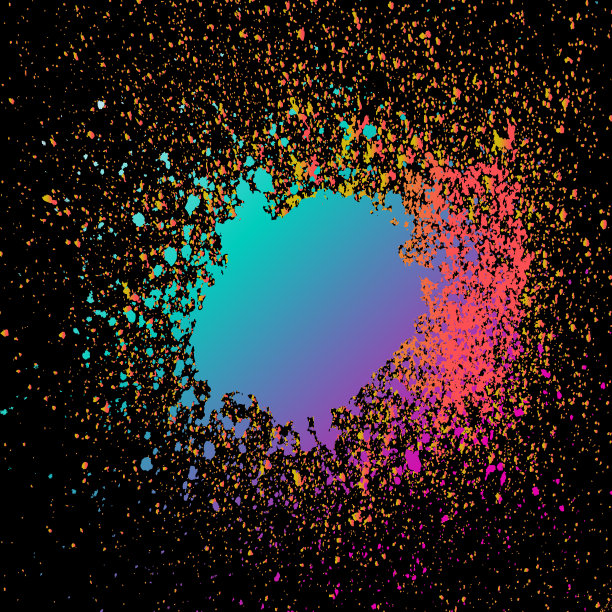 霓虹爆炸喷绘艺术模板图片下载