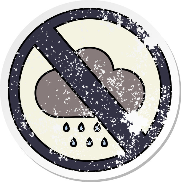 可爱的卡通暴风雨做旧贴纸图片下载