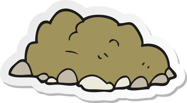 卡通贴纸，一堆泥土图片下载