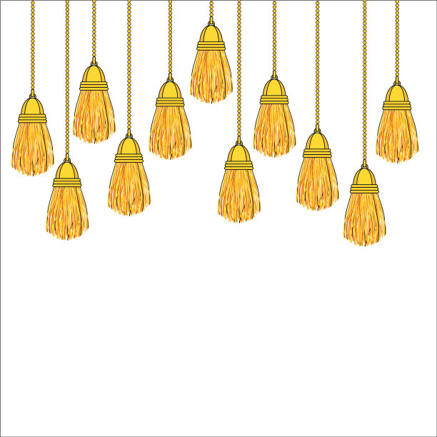 垂下沉重的丝绸流苏与黄金配件图片下载