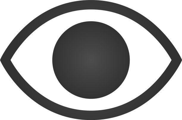 白色背景上的简约眼睛图标图片下载