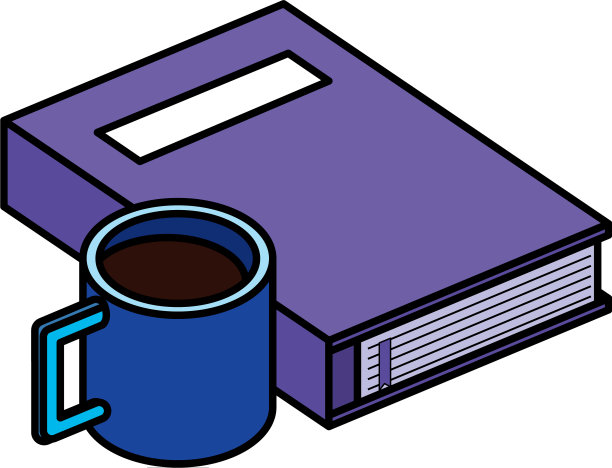 带咖啡杯的课本图片下载