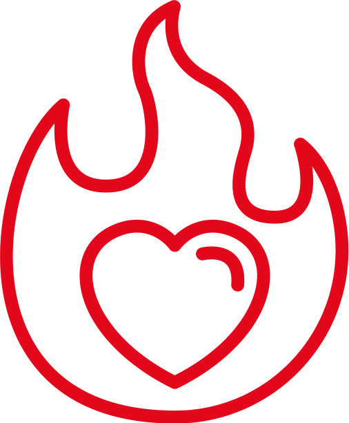 爱情用炙热的火焰画出简单的心线图片下载