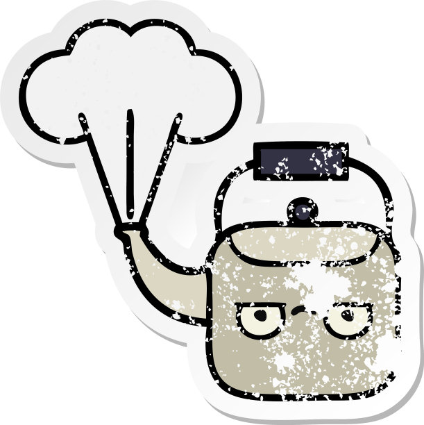 心疼贴纸的一个可爱的卡通蒸汽图片下载