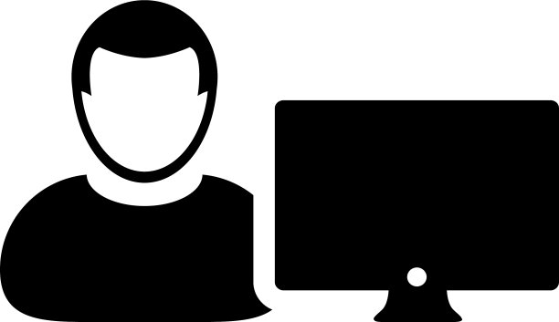 用户图标男性与电脑显示器图片下载