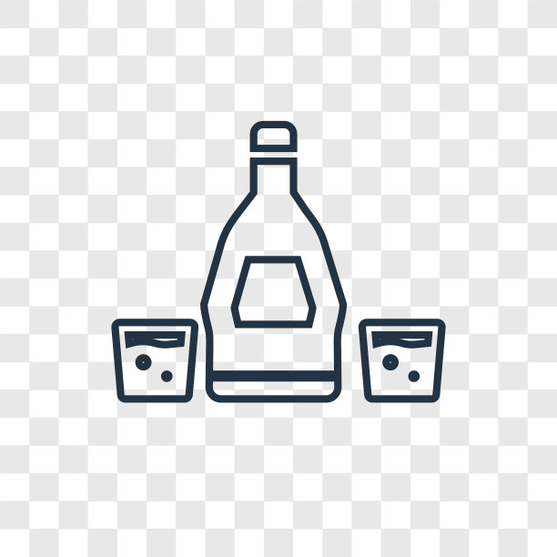 透明背景上的朗姆酒线性概念图标图片下载