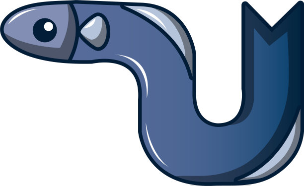 鳗鱼图标卡通风格图片下载