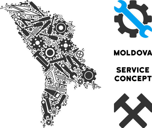 马赛克摩尔多瓦地图的服务工具图片下载