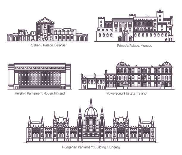 将欧洲议会大楼排成一条细线图片下载