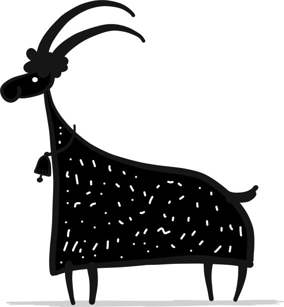 有趣的山羊简单的草图为您的设计图片下载