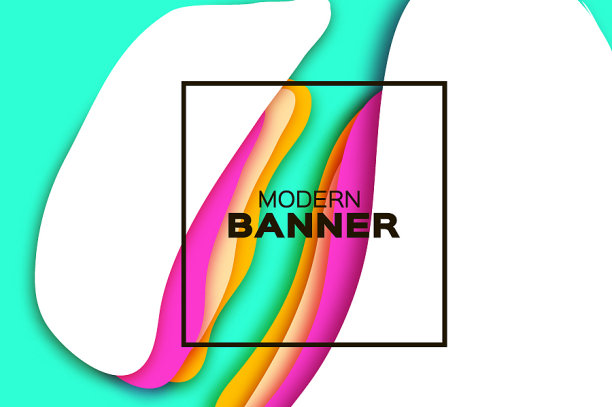 3d抽象背景与剪纸形状图片下载