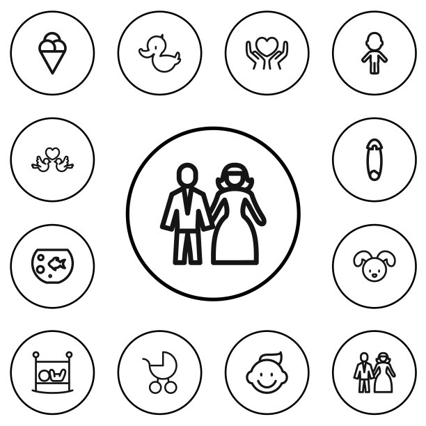 一组12可编辑的家庭大纲图标包括图片下载