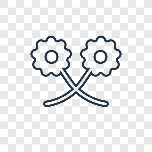 花的概念线性图标孤立上图片下载