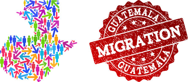危地马拉和危地马拉的移民马赛克地图图片下载