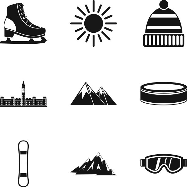 冷运动图标设置简单的风格图片下载