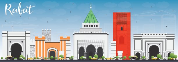 灰色建筑的拉巴特天际线图片下载