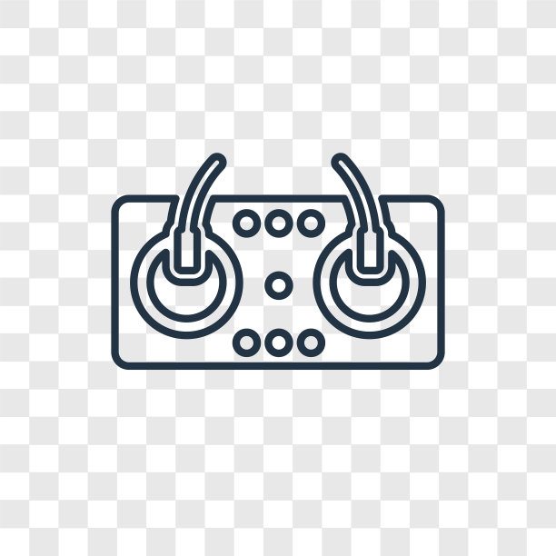 DJ概念线性图标隔离透明图片下载