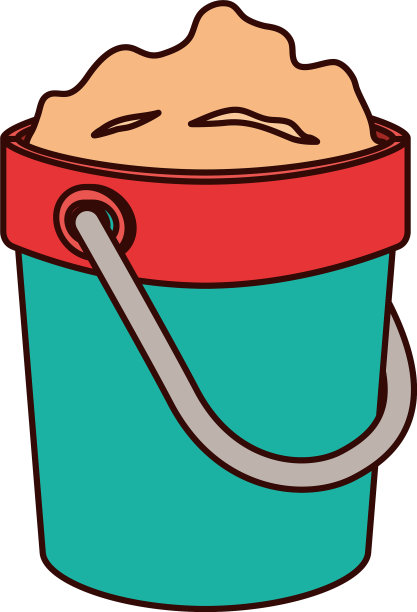 沙桶在白色的背景图片下载