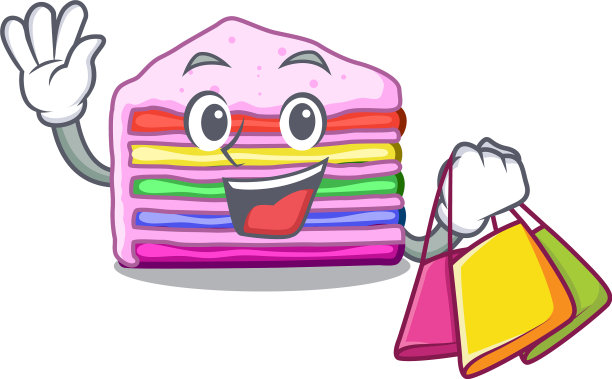 购物中的彩虹蛋糕孤立了人物图片下载