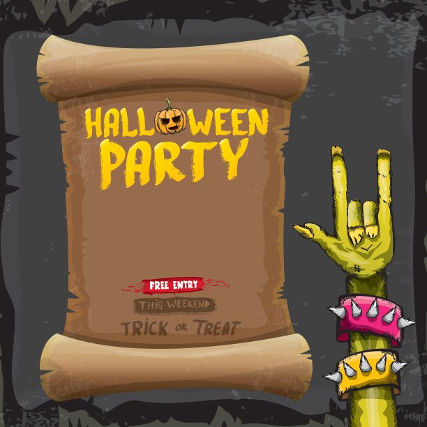 万圣节摇滚僵尸背景图片下载