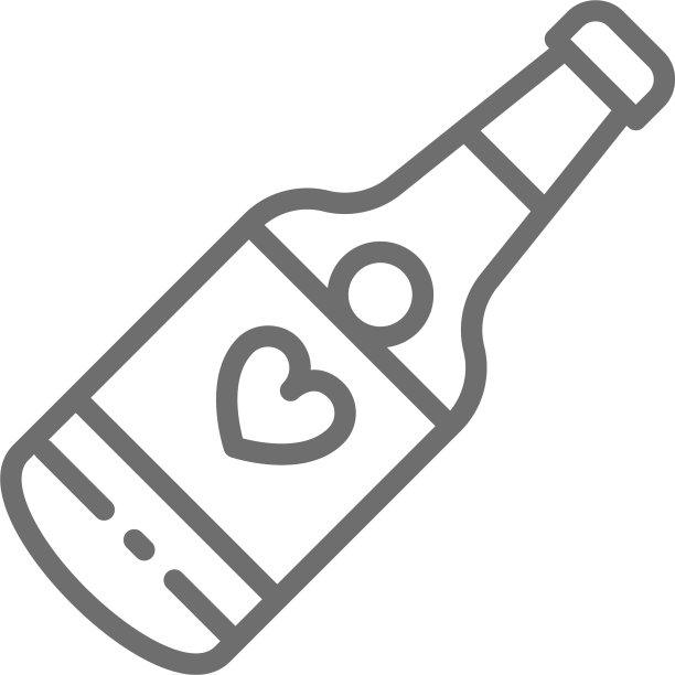 香槟瓶婚礼饮料系列图标图片下载