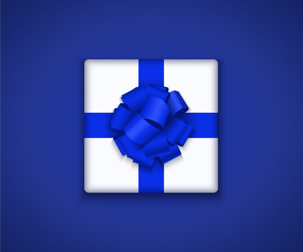 带蝴蝶结丝带的现代礼盒图片下载